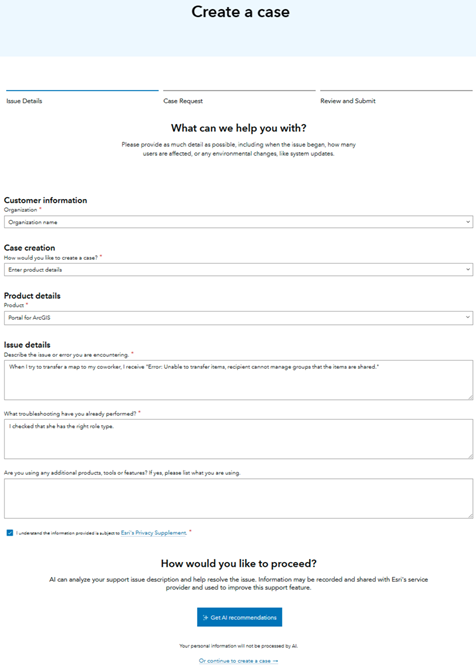 ArcGIS tab ArcGIS tab